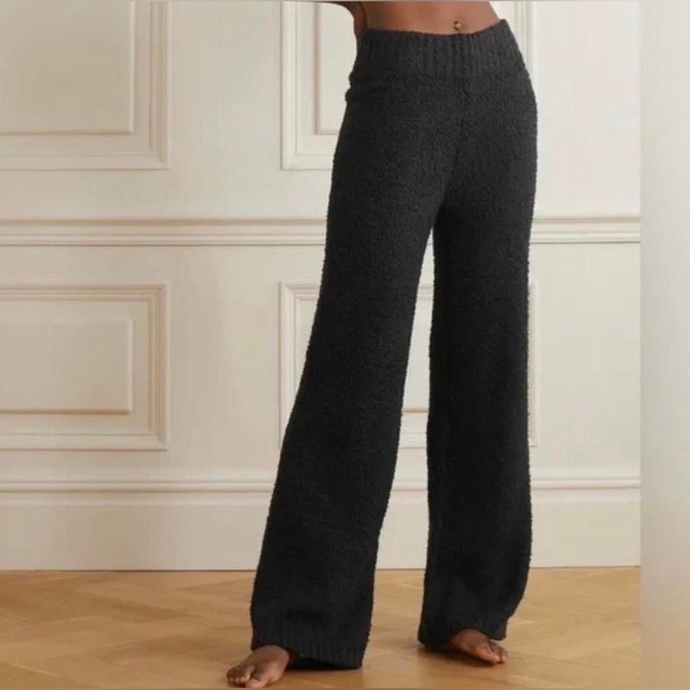 SKIMS Cozy Knit Wide Leg Pant Onyx Black - Small/Medium